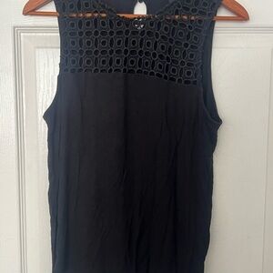 H&M Black Lace Detail Tank Top